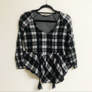 Black & White Plaid Blouse